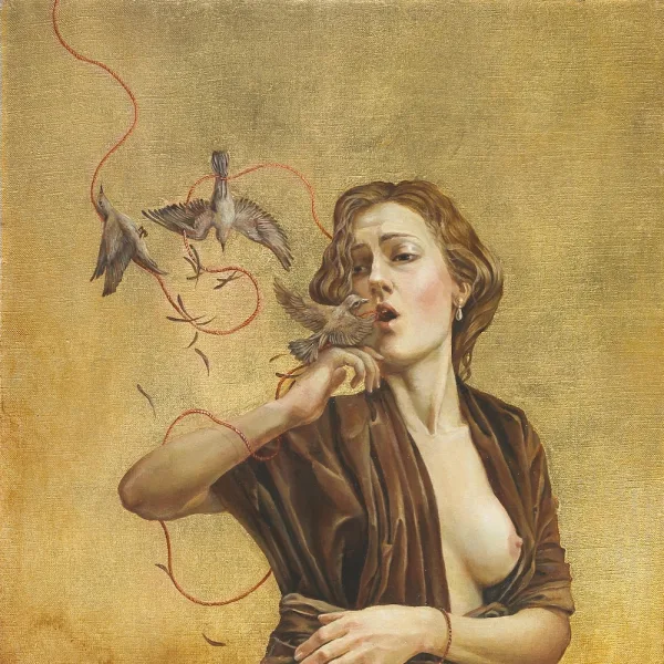 CAREERIST, 40x30cm, oil, canvas, gold leaf, 2016 (SOLD)