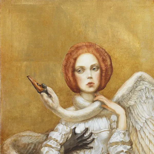 LEDA, 40x30cm, oil, canvas, gold leaf, 2016 (SOLD)